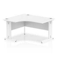 dynamic Impulse Left Hand Desk Rectangular White Cantilever 1,400 (W) x 1,200 (D) x 730 (H) mm MFC (Melamine Faced Chipboard)
