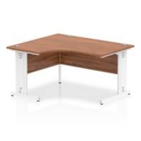 dynamic Impulse Height Adjustable Left-hand Desk Rectangular Walnut MFC White 1,400 x 1,200 x 730 mm