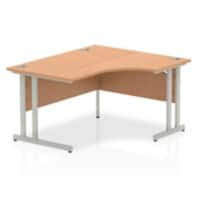 dynamic Impulse Height Adjustable Right-hand Desk Rectangular Oak MFC Grey 1,400 x 1,200 x 730 mm