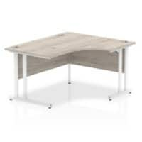 dynamic Impulse Height Adjustable Right-hand Desk Rectangular Oak MFC White 1,400 x 1,200 x 730 mm