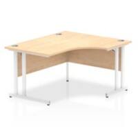 dynamic Impulse Height Adjustable Right-hand Desk Rectangular Maple MFC White 1,400 x 1,200 x 730 mm