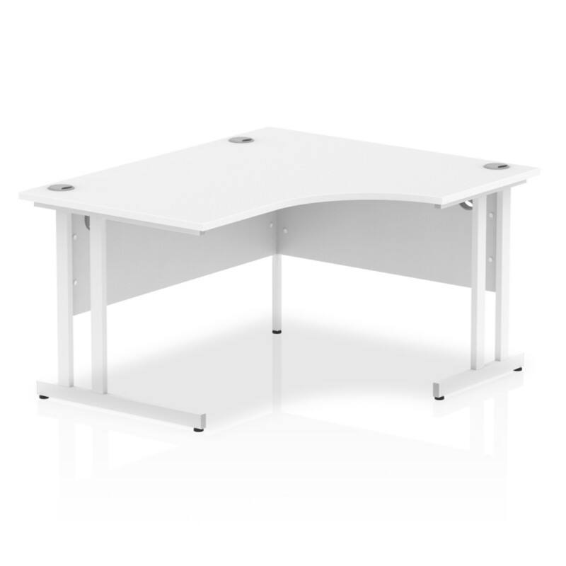 dynamic Impulse Right Hand Desk Rectangular White Cantilever 1,400 (W) x 1,200 (D) x 730 (H) mm MFC (Melamine Faced Chipboard)