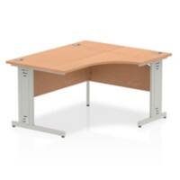 dynamic Impulse Height Adjustable Right-hand Desk Rectangular Oak MFC Grey 1,400 x 1,200 x 730 mm