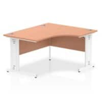 dynamic Impulse Height Adjustable Right-hand Desk Rectangular MFC White 1,400 x 1,200 x 730 mm