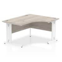 dynamic Impulse Height Adjustable Right-hand Desk Rectangular Oak MFC White 1,400 x 1,200 x 730 mm