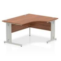 dynamic Impulse Height Adjustable Right-hand Desk Rectangular Walnut MFC Grey 1,400 x 1,200 x 730 mm