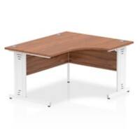 dynamic Impulse Height Adjustable Right-hand Desk Rectangular Walnut MFC White 1,400 x 1,200 x 730 mm