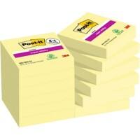 Post-it Super Sticky Notes 48 x 48 mm Yellow Squared Plain 12 Pads of 180 Sheets