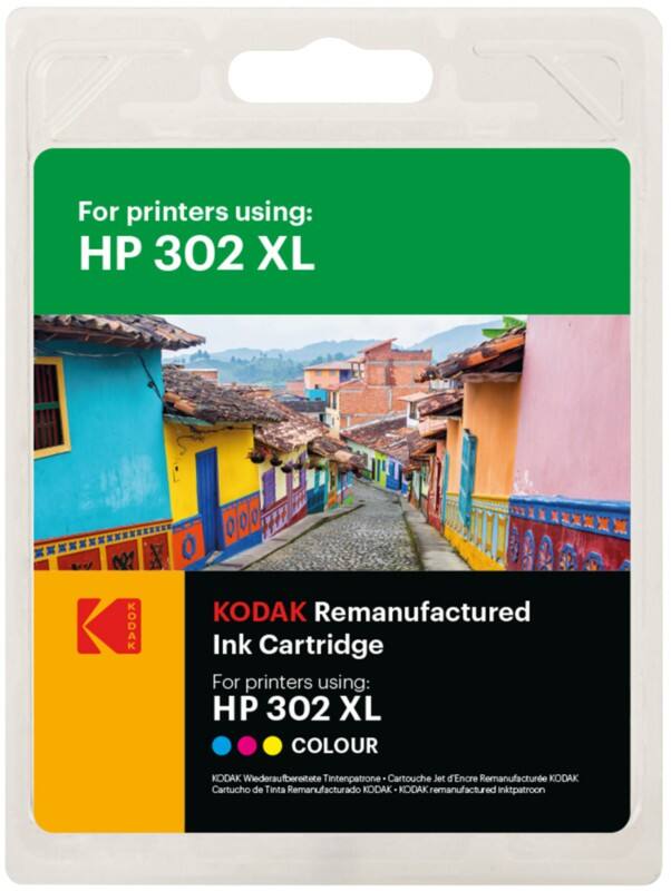 Kodak 302XL Compatible with HP Ink Cartridge F6U67AE Cyan, Magenta, Yellow 18 ml