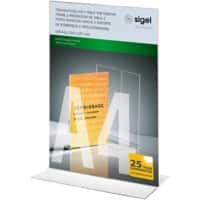 Sigel Sign Holder A4 Rectangular 21 (W) x 8.5 (D) x 30 (H) cm Transparent