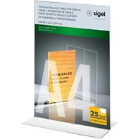 Sigel Table-Top Sign Holder A4 1 Tier Freestanding Rectangular 21 (W) x 8.5 (D) x 30 (H) cm Transparent