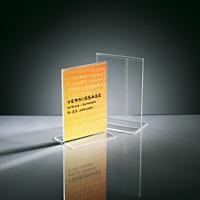 Sigel Table-Top Sign Holder A6 1 Tier Freestanding Rectangular 10.5 (W) x 5.5 (D) x 15 (H) cm Transparent