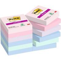 Post-it Super Sticky Notes 48 x 48 mm Blue, Green, Lavender, Pink Squared Plain 12 Pads of 90 Sheets