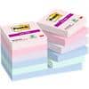 Post-it Super Sticky Notes 48 x 48 mm Blue, Green, Lavender, Pink Squared Plain 12 Pads of 90 Sheets