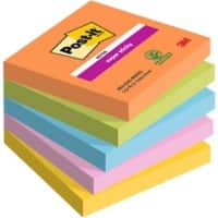 Post-it Super Sticky Notes 76 x 76 mm Assorted 90 Sheets Pack of 5