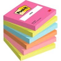 Post-it Poptimistic Colour Collection Sticky Notes 76 x 76 mm Assorted 100 Sheets Pack of 6