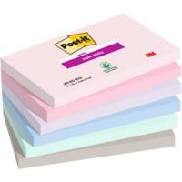 Post-it Super Sticky Notes 76 x 127 mm Blue, Green, Grey, Lavender, Pink Rectangular Plain 6 Pads of 90 Sheets