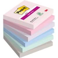 Post-it Super Sticky Notes Soulful 76 x 76 mm Assorted 90 Sheets Pack of 6