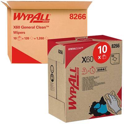 WYPALL Cleaning Cloths C-fold White 1 Ply 8266 126 Sheets Pack of 10