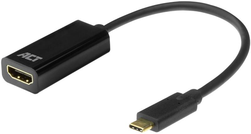 ACT USB-C Male HDMI Adapter HDMI Female AC7305 Black 15 cm