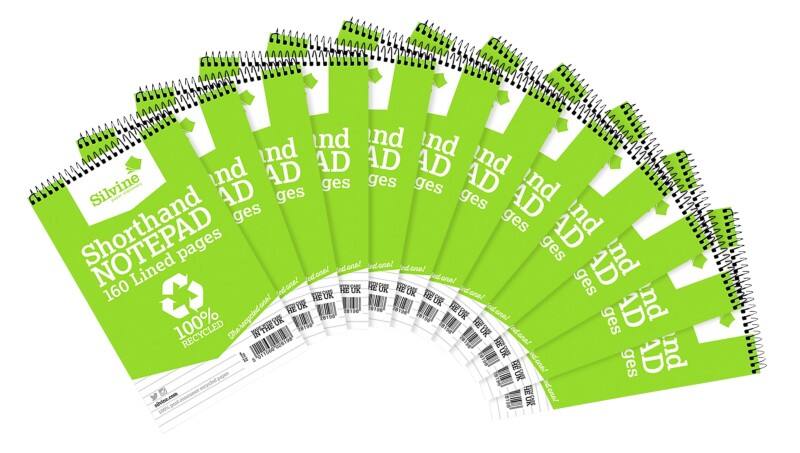 Silvine Notebook Ruled Twin Wire Card Hardback Blue Pack 12