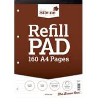 Silvine Refill Pad Twin Wire Ruled Card Hardback Blue 80 Sheets Pack of 6