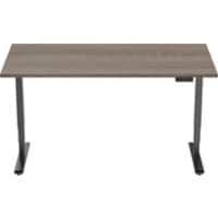 euroseats Sit Stand Desk Black, Oak 1,400 x 800 x 625 - 1,275 mm