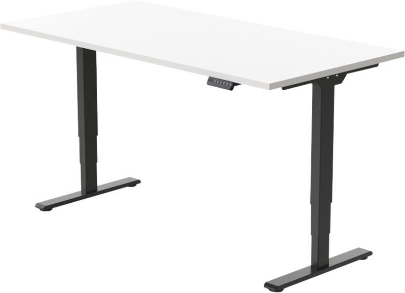 euroseats Economy Sit Stand Desk Rectangular White T-Foot 1,400 (W) x 800 (D) x 1,275 (H) mm Metal