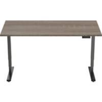 euroseats Economy Sit Stand Desk Rectangular Oak T-Foot 1,600 (W) x 800 (D) x 1,275 (H) mm Metal