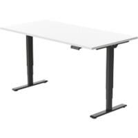 euroseats Economy Sit Stand Desk Rectangular White T-Foot 1,600 (W) x 800 (D) x 1,275 (H) mm Metal