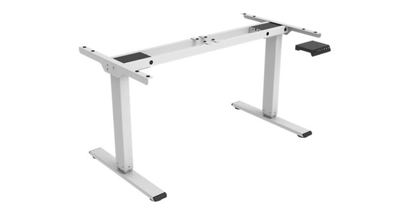 euroseats Economy Sit Stand Desk Frame Rectangular White T-Foot 800 mm (D) x 1,250 mm (H) Metal