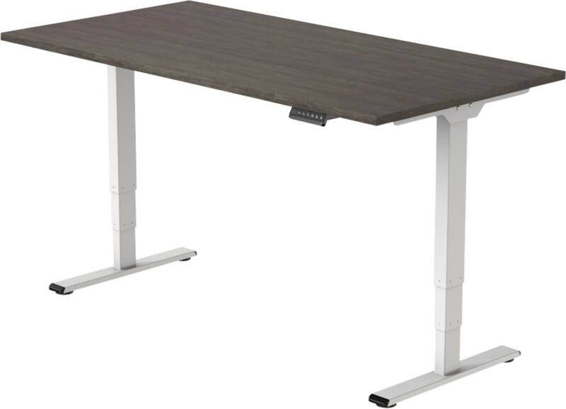 euroseats Economy Sit Stand Desk Rectangular Oak T-Foot 1,400 (W) x 800 (D) x 1,275 (H) mm Metal