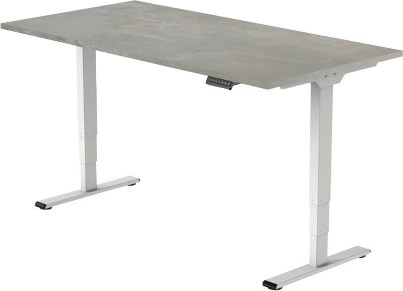 euroseats Economy Sit Stand Desk Rectangular Concrete T-Foot 1,400 (W) x 800 (D) x 1,275 (H) mm Metal