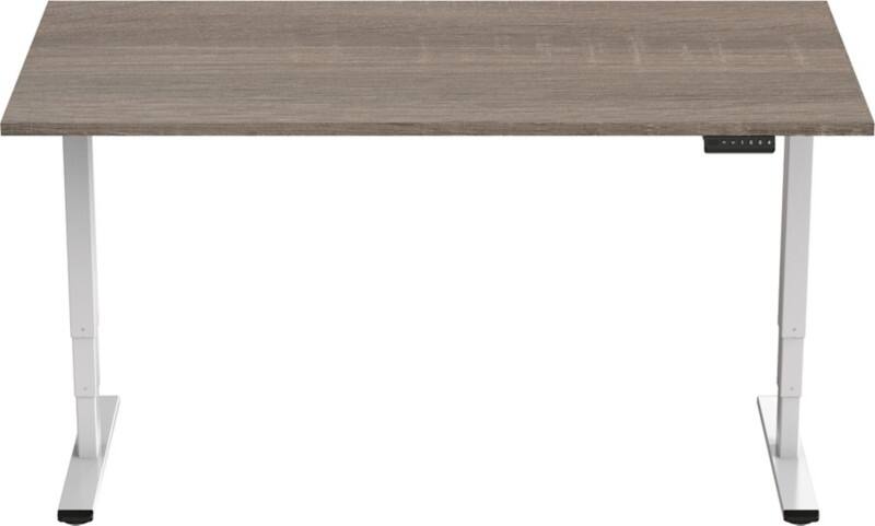 euroseats Economy Sit Stand Desk Rectangular Oak T-Foot 1,400 (W) x 800 (D) x 1,275 (H) mm Metal
