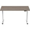 euroseats Height Adjustable Sit Stand Desk Rectangular Oak Metal, Plastic White T-Foot 1,400 x 800 mm