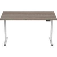euroseats Sit Stand Desk White, Oak 1,400 x 800 x 625 - 1,275 mm