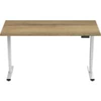 euroseats Economy Sit Stand Desk Rectangular Oak T-Foot 1,600 (W) x 800 (D) x 1,275 (H) mm Metal