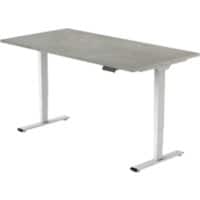 euroseats Sit Stand Desk White, Grey 1,600 x 800 x 625 - 1,275 mm