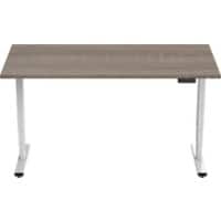 euroseats Economy Sit Stand Desk Rectangular Oak T-Foot 1,600 (W) x 800 (D) x 1,275 (H) mm Metal
