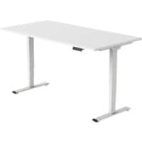 euroseats Economy Electronically Height Adjustable Sit Stand Desk Rectangular White T-Foot 2 Pedestals 1,600 (W) x 800 (D) x 1,275 (H) mm Metal