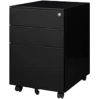 euroseats Mobile Pedestal Rectangular Metal Black 3 Drawers 390 x 500 x 600 mm