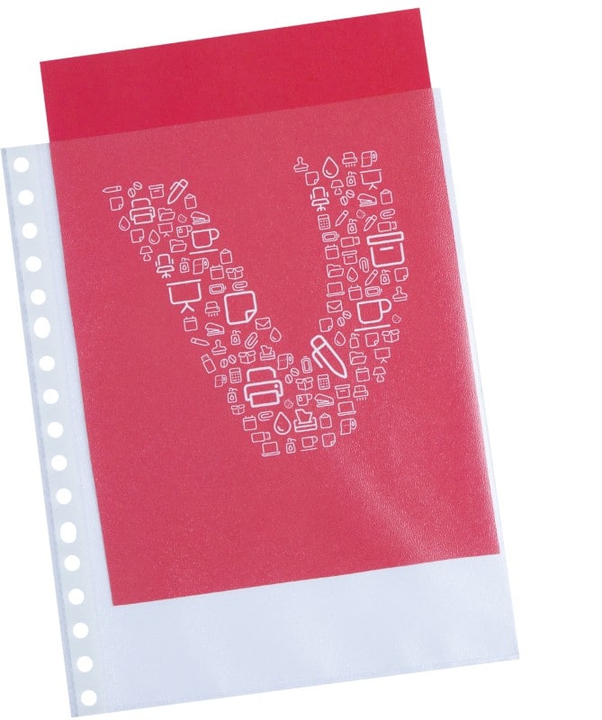 Viking Punched Pockets  A5 Orange Peel Transparent 80 microns PP (Polypropylene) Top Opening 17 Holes Pack of 25