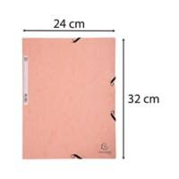 Exacompta Aquarel 3 Flap Folder A4 Mottled Pressboard Rubber Band 320 x 240 mm Coral 250 Sheets Pack of 5