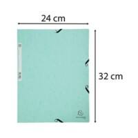 Exacompta Aquarel 3 Flap Folder A4 Mottled Pressboard 320 x 240 mm Pastel Green 250 Sheets Pack of 5