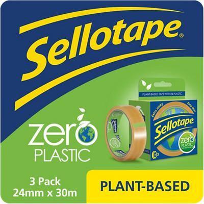 Sellotape Tape Transparent 980 mm (W) x 0.76 m (L) 76.2 mm Cellulose Film Pack of 3 