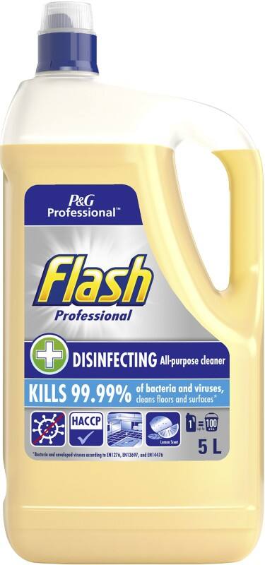 Flash Disinfecting Multipurpose Cleaner Liquid Lemon 5 L