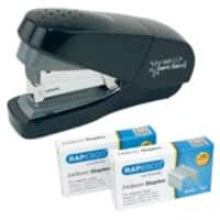 Rapesco Flat Clinch Stapler 1688 Half Strip 30 Sheets Black 6 mm Plastic