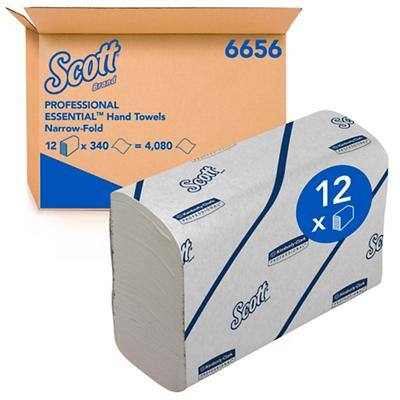 Scott Essential Paper Towels 6656 1 Ply Z-fold White Pack of 12