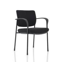 dynamic Brunswick Deluxe Visitor Chair Fixed Armrest Black 115 kg BR000223 620 x 510 x 830 mm