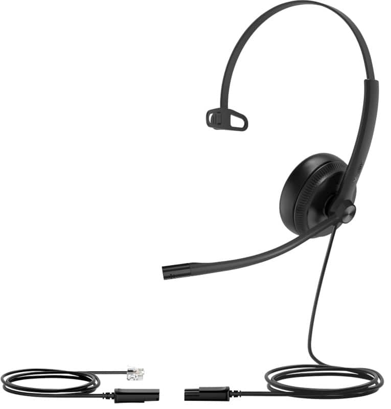 Yealink YHS34 Wired Headset Over-the-head Noise Cancelling Microphone Mono Black